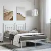 Image de Cadre De Lit Métal Sans Matelas Et Tête De Lit Blanc 150x200 Cm Vidaxl