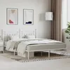 Image de Cadre De Lit Métal Sans Matelas Et Tête De Lit Blanc 160x200 Cm Vidaxl