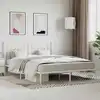 Image de Cadre De Lit Métal Sans Matelas Et Tête De Lit Blanc 180x200 Cm Vidaxl