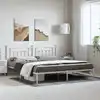 Image de Cadre De Lit Métal Sans Matelas Et Tête De Lit Blanc 193x203 Cm Vidaxl