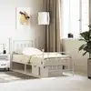 Image de Cadre De Lit Métal Sans Matelas Avec Pied De Lit Blanc 90x200cm Vidaxl