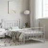 Image de Cadre De Lit Métal Sans Matelas Et Pied De Lit Blanc 100x190 Cm Vidaxl