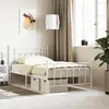 Image de Cadre De Lit Métal Sans Matelas Et Pied De Lit Blanc 107x203 Cm Vidaxl