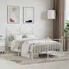 Image de Cadre De Lit Métal Sans Matelas Et Pied De Lit Blanc 120x200 Cm Vidaxl