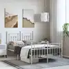 Image de Cadre De Lit Métal Sans Matelas Et Pied De Lit Blanc 135x190 Cm Vidaxl