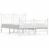 Image de Cadre De Lit Métal Sans Matelas Et Pied De Lit Blanc 140x190 Cm Vidaxl