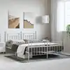 Image de Cadre De Lit Métal Sans Matelas Et Pied De Lit Blanc 183x213 Cm Vidaxl
