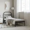 Image de Cadre De Lit Métal Sans Matelas Avec Tête De Lit Noir 75x190 Cm Vidaxl