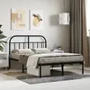 Image de Cadre De Lit Métal Sans Matelas Avec Tête De Lit Noir 120x190cm Vidaxl