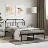 Image de Cadre De Lit Métal Sans Matelas Avec Tête De Lit Noir 120x200cm Vidaxl