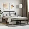 Image de Cadre De Lit Métal Sans Matelas Avec Tête De Lit Noir 140x190cm Vidaxl