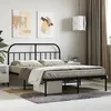 Image de vidaXL Cadre de lit métal avec tête de lit noir 140x190 cm 353635