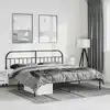 Image de Cadre De Lit Métal Sans Matelas Avec Tête De Lit Noir 183x213cm Vidaxl