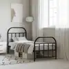 Image de Cadre De Lit Métal Sans Matelas Avec Pied De Lit Noir 75x190 Cm Vidaxl