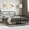 Image de Cadre De Lit Métal Sans Matelas Avec Pied De Lit Noir 140x190cm Vidaxl
