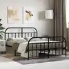 Image de Cadre De Lit Métal Sans Matelas Avec Pied De Lit Noir 140x200cm Vidaxl