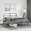 Image de Cadre De Lit Métal Sans Matelas Avec Pied De Lit Noir 150x200cm Vidaxl