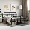 Image de Cadre De Lit Métal Sans Matelas Avec Pied De Lit Noir 180x200cm Vidaxl