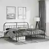 Image de Cadre De Lit Métal Sans Matelas Avec Pied De Lit Noir 183x213cm Vidaxl