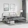 Image de Cadre De Lit Métal Sans Matelas Avec Pied De Lit Noir 193x203cm Vidaxl