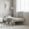 Image de Cadre De Lit Métal Sans Matelas Avec Tête De Lit Blanc 90x200cm Vidaxl