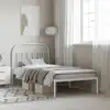 Image de Cadre De Lit Métal Sans Matelas Et Tête De Lit Blanc 107x203 Cm Vidaxl