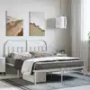 Image de Cadre De Lit Métal Sans Matelas Et Tête De Lit Blanc 135x190 Cm Vidaxl