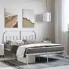Image de Cadre De Lit Métal Sans Matelas Et Tête De Lit Blanc 150x200 Cm Vidaxl