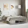 Image de Cadre De Lit Métal Sans Matelas Et Tête De Lit Blanc 180x200 Cm Vidaxl