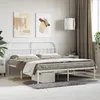 Image de vidaXL Cadre de lit métal sans matelas et tête de lit blanc 180x200 cm 353688