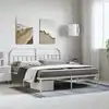 Image de Cadre De Lit Métal Sans Matelas Et Tête De Lit Blanc 183x213 Cm Vidaxl