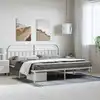 Image de Cadre De Lit Métal Sans Matelas Et Tête De Lit Blanc 193x203 Cm Vidaxl