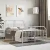 Image de Cadre De Lit Métal Sans Matelas Et Pied De Lit Blanc 120x190 Cm Vidaxl