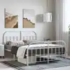 Image de Cadre De Lit Métal Sans Matelas Et Pied De Lit Blanc 135x190 Cm Vidaxl