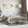 Image de vidaXL Cadre de lit métal avec tête de lit-pied de lit blanc 135x190cm 353701