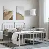 Image de Cadre De Lit Métal Sans Matelas Et Pied De Lit Blanc 150x200 Cm Vidaxl