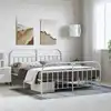 Image de Cadre De Lit Métal Sans Matelas Et Pied De Lit Blanc 183x213 Cm Vidaxl