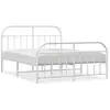 Image de Vidaxl cadre de lit métal sans matelas et pied de lit blanc 183x213 cm