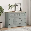 Image de vidaXL Buffet Corona gris 112x43x78 cm bois massif pin mexicain 355084