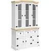 Image de Buffet Haut Corona Blanc 112x43x196 Cm Bois Massif Pin Mexicain Vidaxl