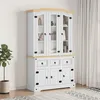 Image de vidaXL Buffet haut Corona blanc 112x43x196 cm bois massif pin mexicain 355086