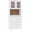 Image de Buffet Alta Blanc 77x35x165 Cm Bois Massif De Pin Vidaxl