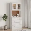 Image de Buffet Alta Blanc 77x35x165 Cm Bois Massif De Pin Vidaxl