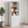 Image de vidaXL Bibliothèque et tiroirs ALTA blanc 60x35x142 cm bois massif pin 353952