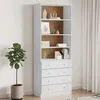 Image de Bibliothèque Tiroirs Alta Blanc 77x35x186,5cm Bois Massif Pin Vidaxl