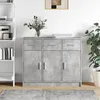 Image de vidaXL Buffet gris béton 91x28x75 cm bois dingénierie 823012