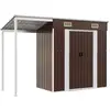 Image de Abri De Jardin Avec Toit Prolongé Marron 277x107x181 Cm Acier Vidaxl