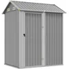 Image de Abri De Jardin Gris Clair 192 X 152,5 X 237 Cm En Acier Galvanisé Vidaxl
