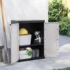 Image de vidaXL Armoire de rangement dextérieur gris et noir 65x37x85 cm PP 364199