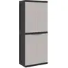 Image de Armoire De Rangement D'extérieur Gris Et Noir 65x37x165 Cm Pp Vidaxl